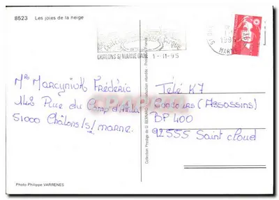 De plezieren van de sneeuw — Foto Philippe VARRENES — n° 8523 — Achterkant