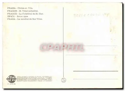 Catedral de São Vito — Praga — Edição do Congresso Mundial dos Estudantes 1946 — Verso