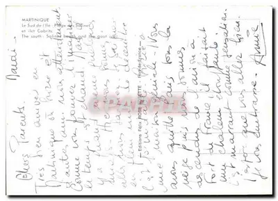 Martinique — O sul da ilha — Praia das Salinas e ilhote Cabrits — Edições Félix Rose, n°43 — Verso