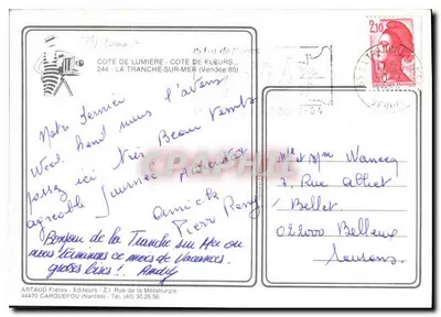 Sob o vento — kitesurf na Tranche-sur-Mer — editor Artaud Frères — Verso