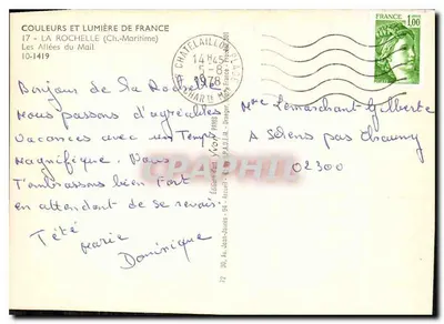 Les Allées do Mail — La Rochelle (Ch.-Maritime) — Edições Jean-Jaurès — Verso