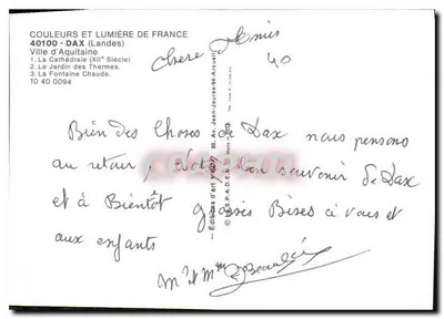 Dax — Souvenir de Dax — Éditions d'art Yvon — Rewers