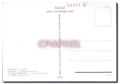Corinto - O Isthmo, Náuplio, Templo de Apolo, O Pireu — CPAPHIL — Verso