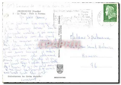 Praia de Croix-de-Vie — Vista animada — Edições Iris, n° 18 — Verso