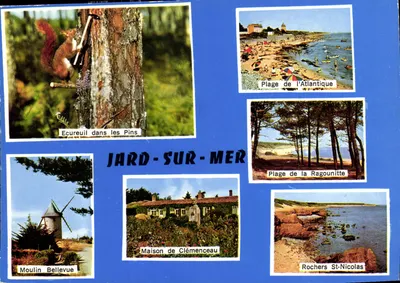 Jard-sur-Mer — Vista panorâmica com esquilo, praias e locais — Artaud Frères, editores