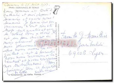 Vista de rua em Saint-Paul-de-Vence — Edição S.E.P.T. — N° 06 — Verso