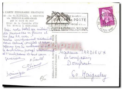 St-Raphaël — Trasa turystyczna — Wydawnictwo S.P.T. - Wyroby Francuskie — Rewers