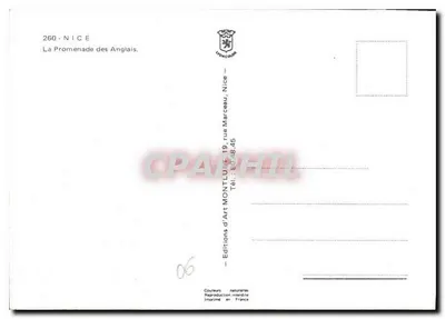 Promenada Anglika — Nice — Wydawnictwo Sztuki Montluçon — Rewers