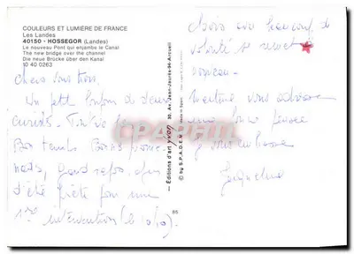 Hossegor — O novo ponte que atravessa o canal — Éditions d'art Yvon — Verso
