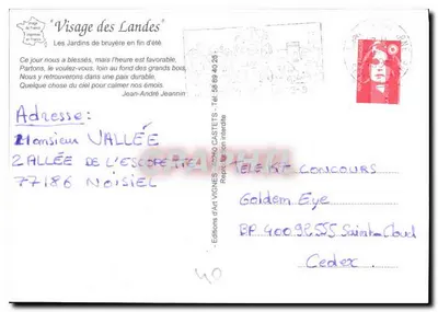 Rosto das Landes — A bruyère... — J. Vignes — Verso