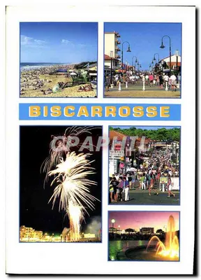 Biscarrosse — praia, rua, fogos de artifício, fonte — Éditions Anger