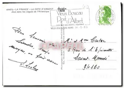 Gry na falach Atlantyku — Vieux Boucau-les-Bains, Aquitaine — Fotografia MOPY — Rewers