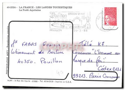 Bosque de Aquitania — Pouillon — Editor: Francia - Les Landes Touristiques — Reverso