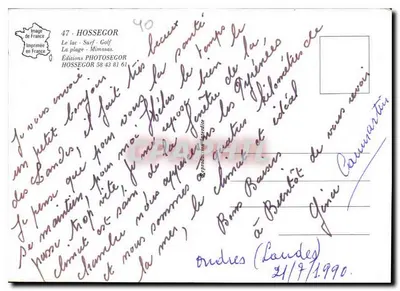 Hossegor — vista aérea, surf, praia, mimosa, golfe — Éditions PHOTOSEGOR n°47 — Verso