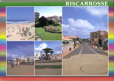 Biscarrosse — praia, fonte, esplanada — Editor: Côte Landaise Tourisme
