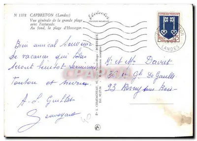 Capbreton (Landes) — Vista geral da grande praia com a escada — Élécé — Verso