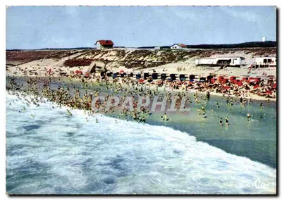 Biscarrosse-Plage (40, Landes) — A Grande Praia de Areia Fina — Vista aérea — Impressor Combier