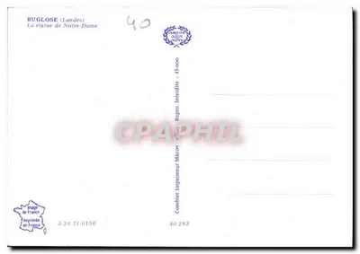 Buglose (Landes) — Statua NMP — Wydawca Combier — Rewers