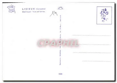 Lisieux (Calvados) — Bazylika — Widok z powietrza — SCIENTEX, St-Maur — Rewers