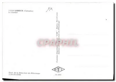 Lisieux — O Carmelo — Impressor Combier — Verso