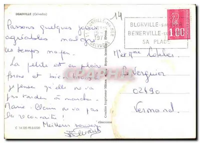 Deauville — Locais emblemáticos — Comblot Unimprimeur Mécan — Verso