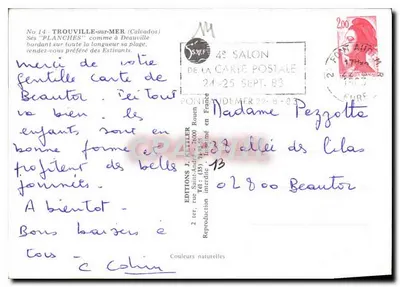 TROUVILLE-sur-MER — Placas bordando a praia — Edições J. Kettler, n°14 — Verso