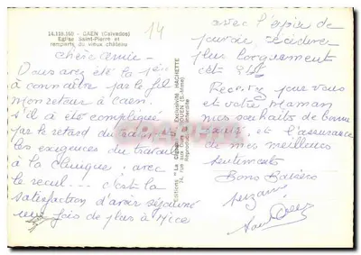 Caen — Kościół Świętego Piotra i muraby starego zamku — La Cigogne, nr 14.118.160 — Rewers