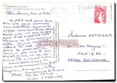 Cabourg (Calvados) — widok z lotu nad brzegiem morza — Éditions Nord des Le Goubey — Rewers