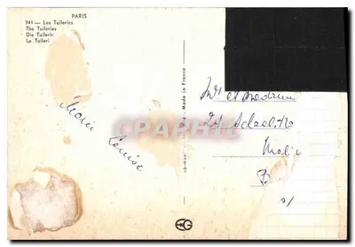 Las Tuileries — París — editor Chroua — n° 741 — Reverso