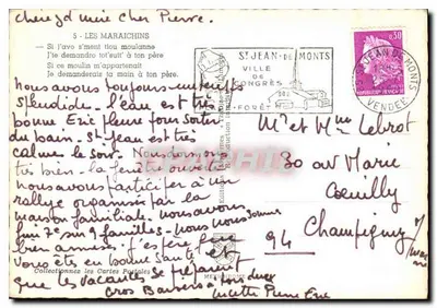 Młyn wiatrowy — Saint-Jean-de-Monts — Wydawnictwo IRIS — Rewers