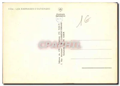Os Barragens de Auvergne — Editor AS, n° 0354 — Verso