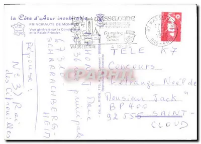 Ogólny widok Monako — Condé i Pałac — Wyd. A. Rion, nr 3 — Rewers