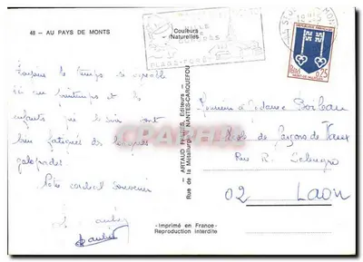 Ponte sobre o canal — Moinho a vento no fundo — Editor Artaud Frères, Nantes-Carquefou, n°48 — Verso