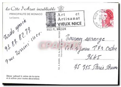 Kasyno w Monako — Monako — Wydawca Vieux Nice — Rewers