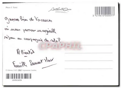 Widok portu z łodziami — AuthentiQues — Foto J. Terret — Rewers