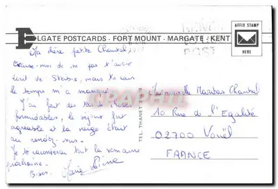 Le Port, Folkestone — Kent — Editor E. Blgate Postcards, n° ET.4620 — Verso