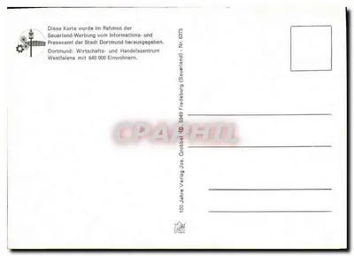 Dortmund zaprasza: Odwiedź Sauerland — Piękne miejsce wypoczynku bezpośrednio za drzwiami — wydawca: Verlag Jos. Grobbel KG, n° 6375 — Rewers