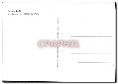 Monte-Carlo — Kasyno i Hotel de Paris — Wydawnictwo Y. Kerambrun — Rewers
