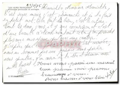 Mont Blanc — vista panorâmica — editor 'Les Alpes Françaises' n° 999.00.0041 — Verso