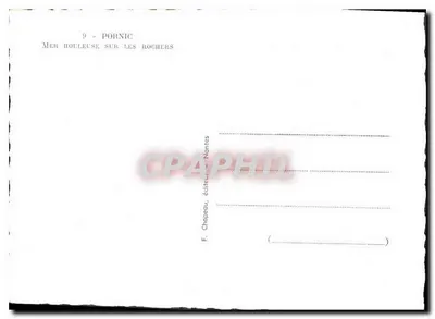 Pornic — Burzowa morza na skałach — F. Chapeau, wydawca, Nantes — Rewers