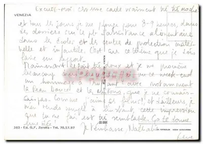 Gondole a Venezia — Éd. G.F. Zerella n°383 — Verso