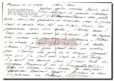 Zachód słońca nad jeziorem — widok z Piltbou — wydawca AS — Rewers