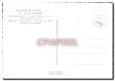 Folklore di Francia — 65 - La Normandia — Edizioni Gaby — Verso