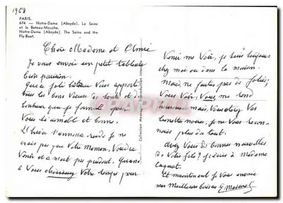 Notre-Dame — La Senna e il Bateau-Mouche — CRAPHIL — Verso