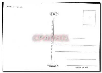 Nivelles — Park — wydawca EDY, n° serii 12 — Rewers