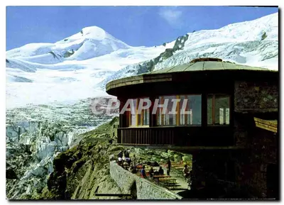 Saas-Fee, Wallis — Restaurante und Berghaus Längfluh 2847 m — Feegletscher und Allalinhorn 4027 m — Photo Kriopfenstein, Adelboden
