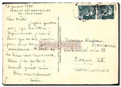 Paris - L'Arc de Triomphe — Éditions d'Art A. Lecons, n°504 — Rewers