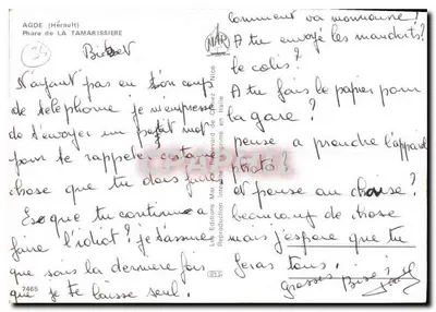 Molo w La Tamarissière — Agde (Hérault) — Les Éditions Marévaard de Crimée — Rewers