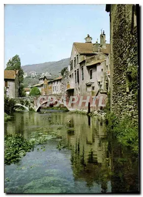 Saint-Pons (Hérault) — Velhas casas às margens do Jau — Imprimé en Espagne
