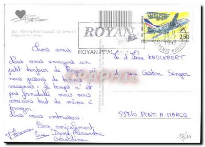 Royan Beach — Royan-Pontaillac — Art Aud Fôtres, n° 403 — Back